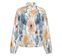 OFFSUM Chaqueta Polar Para Mujer - Hermosas Flores Chaqueta Con Estampado 3D Para Otoño E Invierno, Cálida, Para Exteriores, Moda Deportiva, Cárdigan De Talla Grande 4Xl
