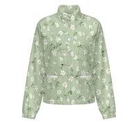 OFFSUM Chaqueta Polar Para Mujer - Hermosas Flores Chaqueta Deportiva De Invierno A Prueba De Viento, Abrigo Para Entrenamiento Al Aire Libre Con Bolsillo, Ropa De Abrigo, Cárdigan De Moda, Tops L