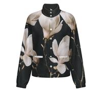 OFFSUM Chaqueta Polar Para Mujer - Hermosas Flores Ropa De Calle De Otoño, Informal, Holgada, Cómoda, A La Moda, Cárdigan Cálido, Tops, Ropa De Abrigo S