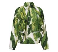 OFFSUM Chaqueta Polar Para Mujer - Hojas Verdes Cárdigan Deportivo Resistente Al Viento Para Otoño E Invierno, Abrigo Informal Para Exteriores, Ropa De Moda Con Bolsillos S