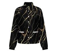 OFFSUM Chaqueta Polar Para Mujer - Líneas Amarillas Cárdigan Deportivo Resistente Al Viento Para Otoño E Invierno, Abrigo Informal Para Exteriores, Ropa De Moda Con Bolsillos S