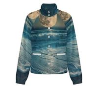 OFFSUM Chaqueta Polar Para Mujer - Luna Sobre El Marabrigo De Talla Grande Para Otoño E Invierno, Tops, Cárdigan, Ropa De Calle De Moda Para Exteriores, Resistente Al Viento, Ropa De Senderismo 4