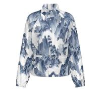 OFFSUM Chaqueta Polar Para Mujer - Montaña Abstracta Cárdigan Deportivo Resistente Al Viento Para Otoño E Invierno, Abrigo Informal Para Exteriores, Ropa De Moda Con Bolsillos Xl