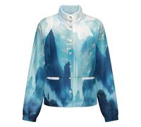 OFFSUM Chaqueta Polar Para Mujer - Paisaje De Montaña Cárdigan Para Exteriores, Suave, Cálido, Informal, Para Otoño E Invierno, Tallas Grandes Xl