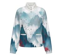 OFFSUM Chaqueta Polar Para Mujer - Paisaje De Montaña Chaqueta Con Estampado 3D Para Otoño E Invierno, Cálida, Para Exteriores, Moda Deportiva, Cárdigan De Talla Grande Xxl