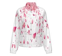 OFFSUM Chaqueta Polar Para Mujer - Pétalos Rojos Cárdigan Para Exteriores, Suave, Cálido, Informal, Para Otoño E Invierno, Tallas Grandes Xxl