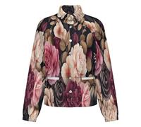 OFFSUM Chaqueta Polar Para Mujer - Plantas Con Flores Cárdigan Para Exteriores, Suave, Cálido, Informal, Para Otoño E Invierno, Tallas Grandes M