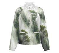 OFFSUM Chaqueta Polar Para Mujer - Plantas Verdes Cárdigan Para Exteriores, Suave, Cálido, Informal, Para Otoño E Invierno, Tallas Grandes Xxl