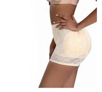 OFFSUM Mujer Bragas con Relleno - Levantador De Glúteos Sin Costuras Lencería Acolchada con Esponja Extraíble Cintura Baja Sexy Push Up Culo Falso Fajas Transpirables De Gran Tamaño Beige XS