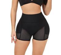 OFFSUM Mujer Bragas con Relleno - Malla Elástica Alta Suave Transpirable Esponja Extraíble Acolchado Tamaño Grande Cintura Alta Push Up Culo Falso Ropa Interior Sin Costuras,Negro,M
