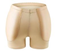 OFFSUM Mujer Bragas con Relleno - Suave Esponja Extraíble Acolchada Fajas De Gran Tamaño Levantamiento De Glúteos Suave Sin Costuras Cintura Baja Push Up Ropa Interior De Culo Falso,Beige,S