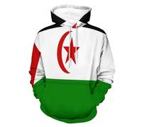 OFFSUM Sudadera con Capucha 3D Unisex Sáhara Occidental Bandera Nacional Sudadera Informal con Bolsillo para Primavera y otoño para Hombre y Mujer M