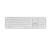 Offy Pixie Teclado inalámbrico Tamaño Completo con NumPad, Perfil Bajo y Silencioso, Funciones Fn, Bluetooth 5.1 y 2.4 GHz, Recargable USB-C, Layout PT, Multi-Dispositivo (Idioma Original, Portugués)