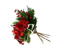 Ofggd Arreglo floral de Navidad brillante para festivales decoraciones de mesa decoraciones de oficina en el hogar decoraciones seguras no tóxicas sintéticas decoraciones festivales para interiores y