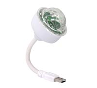 Ofggd Luz LED giratoria automática diseño pequeño 360 grados colorido proyección discoteca bombilla 6 W adecuada para decoraciones temáticas de fiesta lámpara de bola de cristal