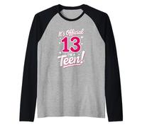 Oficial 13 Cumpleaños Es Oficial Soy Un Adolescente Camiseta Manga Raglan