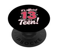 Oficial 13 Cumpleaños Es Oficial Soy Un Adolescente PopSockets PopGrip Adhesivo