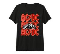 Oficial AC/DC Angus and Brian Red Lightning Logo Rock Band Camiseta Premium