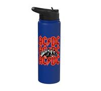Oficial AC/DC Angus and Brian Red Lightning Logo Rock Band Stainless Steel Insulated Water Bottle