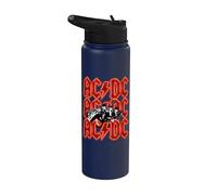 Oficial AC/DC Angus and Brian Red Lightning Logo Rock Band Stainless Steel Insulated Water Bottle