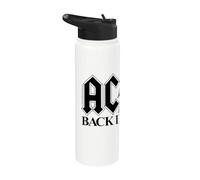 Oficial AC/DC Logo Back In Black Música Rock Banda Stainless Steel Insulated Water Bottle