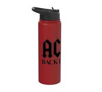 Oficial AC/DC Logo Back In Black Música Rock Banda Stainless Steel Insulated Water Bottle