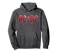 Oficial AC/DC Logo Hielo Rojo Rock Música Banda Sudadera con Capucha, Unisex para Adultos, Jaspeado Oscuro, S