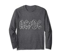 Oficial AC/DC Logo Jagged Dark Heather Rock Music Manga Larga