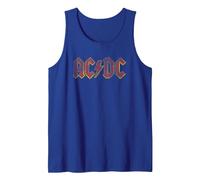 Oficial AC/DC Logo Rojo Distressed Rock Música Banda Camiseta sin Mangas, Hombre, Azul Real, L