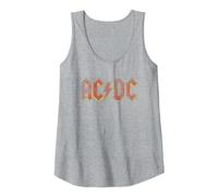 Oficial AC/DC Logo Rojo Distressed Rock Música Banda Camiseta sin Mangas, Mujer, Gris Jaspeado, S