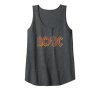 Oficial AC/DC Logo Rojo Distressed Rock Música Banda Camiseta sin Mangas, Mujer, Jaspeado Oscuro, M