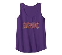 Oficial AC/DC Logo Rojo Distressed Rock Música Banda Camiseta sin Mangas, Mujer, Morado, L