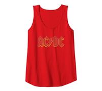 Oficial AC/DC Logo Rojo Distressed Rock Música Banda Camiseta sin Mangas, Mujer, Rojo, M