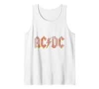 Oficial AC/DC Logo Vintage Rock Blanca Camiseta sin Mangas