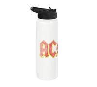 Oficial AC/DC logo vintage rock blanca Stainless Steel Insulated Water Bottle