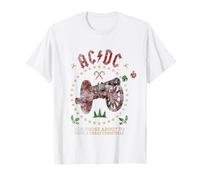 Oficial AC/DC Navidad Logo para Fans Rock Vintage Camiseta