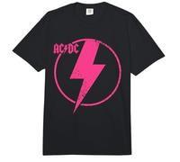 Oficial AC/DC Pink Distressed Logo ACDC Comfort Colors Adult Heavyweight T-Shirt