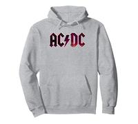 Oficial AC/DC Rock Banda Logo Desgastado Música Vintage Sudadera con Capucha, Unisex para Adultos, Gris Jaspeado, XXL
