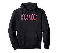 Oficial AC/DC Rock Banda Logo Desgastado Música Vintage Sudadera con Capucha, Unisex para Adultos, Negro, S