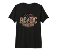 Oficial AC/DC Rock or Bust US Flag Rock Band Camiseta Premium