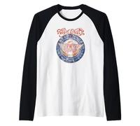 Oficial Aerosmith Aero Force One Águila Vintage Rock Banda Camiseta Manga Raglan