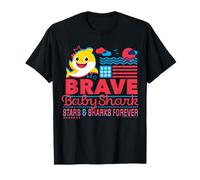 Oficial Baby Shark Brave 4th of July Stars and Sharks Camiseta