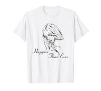 Oficial Billie Eilish Happy Than Ever Blanco Camiseta, Hombre, Blanco, S