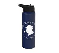 Oficial Bing Crosby Silhouette Pro Golf White Stainless Steel Insulated Water Bottle