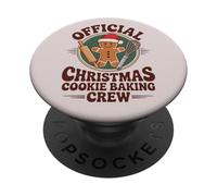Oficial Christmas Cookie Baking Crew Retro Gingerbread PopSockets PopGrip Adhesivo