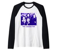 Oficial Cranberries Two Tone Purple Rock Alternativo Banda Camiseta Manga Raglan