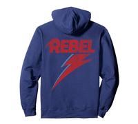 Oficial David Bowie Distressed Rebel Music Sudadera con Capucha, Unisex para Adultos, Azul Marino, S