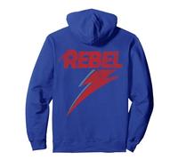 Oficial David Bowie Distressed Rebel Music Sudadera con Capucha, Unisex para Adultos, Azul Real, L