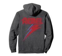 Oficial David Bowie Distressed Rebel Music Sudadera con Capucha, Unisex para Adultos, Jaspeado Oscuro, L
