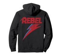 Oficial David Bowie Distressed Rebel Music Sudadera con Capucha, Unisex para Adultos, Negro, XL